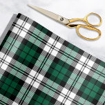 Rustic Green Black and White Tartan Plaid Holiday Wrapping Paper<br><div class="desc">This classic holiday wrapping paper design features a rustic green and white with black watch Scottish tartan plaid patterned background.</div>