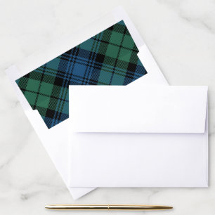 Rustic Green Blue Plaid Campbell Tartan Envelope Liner