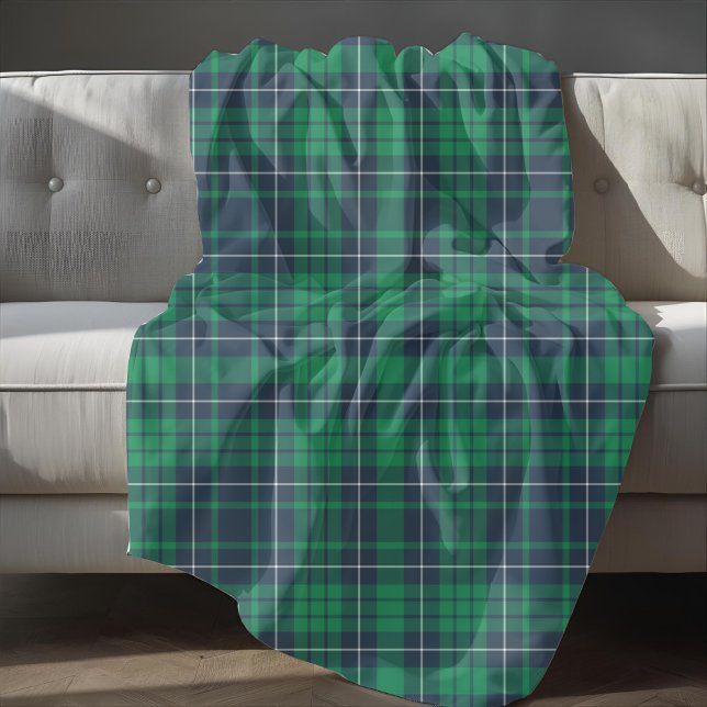 Rustic Green Blue Plaid Fleece Blanket (Rustic Green Blue Plaid Fleece Blanket)