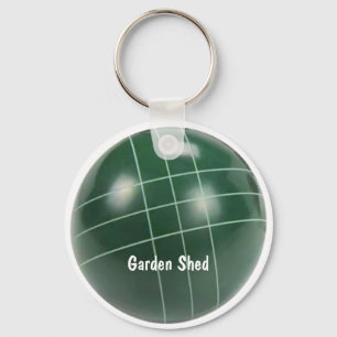 Rustic green bocce ball realistic design keychain