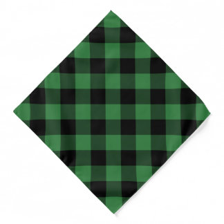 Rustic Green Buffalo Check Pattern Bandana