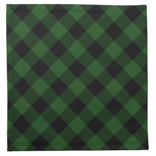 Rustic Green Buffalo Plaid  Holiday Cloth Napkin