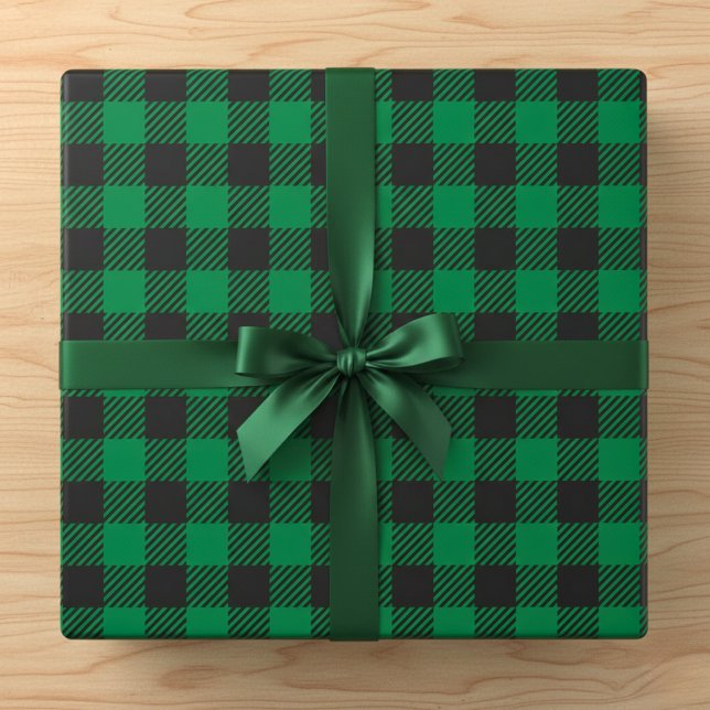 Rustic Green Buffalo Plaid Wrapping Paper (Rustic Green Buffalo Plaid Wrapping Paper)