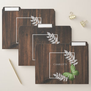 Rustic Green Butterfly File Folder