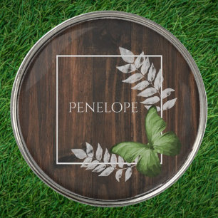 Rustic Green Butterfly Golf Ball Marker