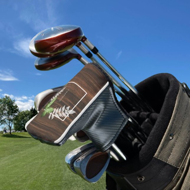 Rustic Green Butterfly Golf Head Cover (Rustic Green Butterfly Personalized Golf Head Cover)