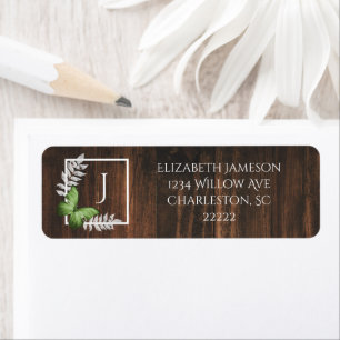 Rustic Green Butterfly Label