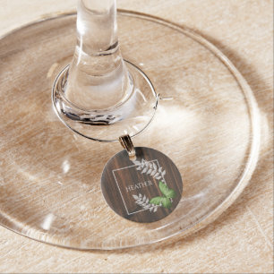 Rustic Green Butterfly Wine Charm