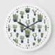 Rustic Green Cactus Desert Pattern Large Clock | Zazzle