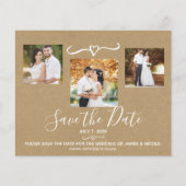 Rustic Green Camo Kraft Photo Save the Date (Front)