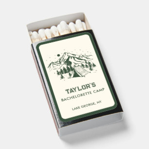 Rustic Green Camp Bachelorette Weekend Matchboxes