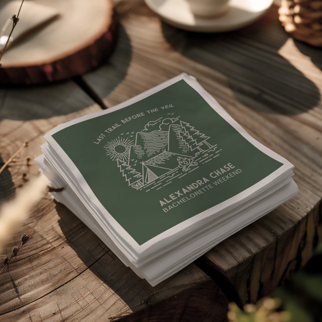 Rustic Green Camp Bachelorette Weekend Napkins (Rustic Green Camp Bachelorette Weekend Napkins)