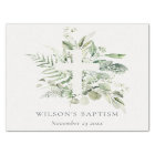 Rustic Green Eucalyptus Fern Foliage Cross Baptism