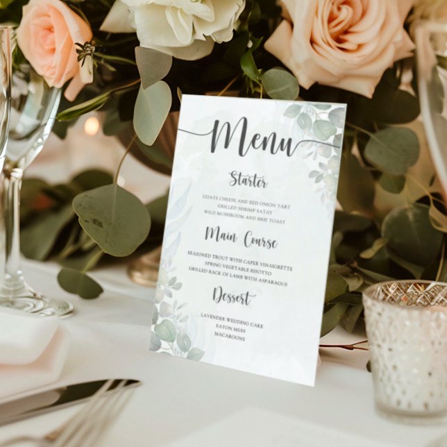 Rustic Green Eucalyptus Wedding Menu (Creator Uploaded)
