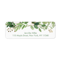 Rustic Green Floral Baby Shower Address Label