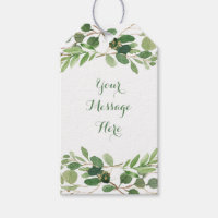 Rustic Green Floral Baby Shower Gift Tags