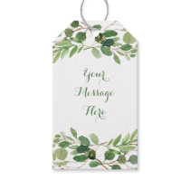 Rustic Green Floral Baby Shower Gift Tags