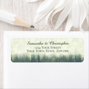 Rustic Green Forest Small Wedding Return Address Label