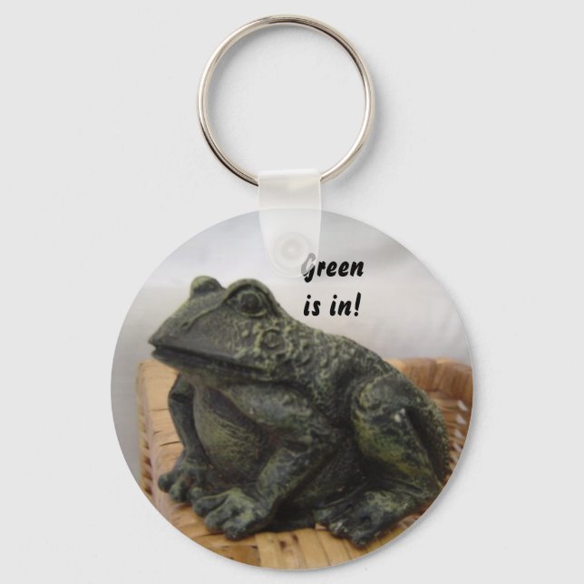 Rustic Green Frog Keychain (Front)