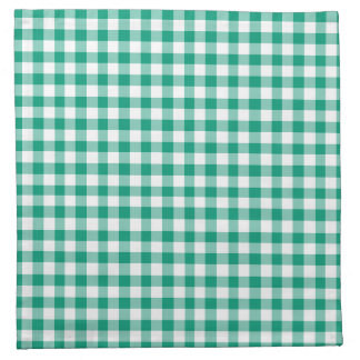 Rustic Green Gingham Checks Pattern Napkin