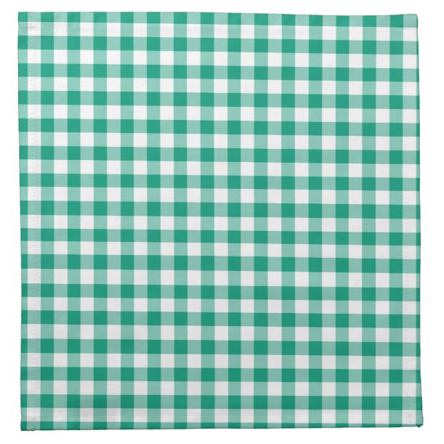 Rustic Green Gingham Checks Pattern Napkin (Front)