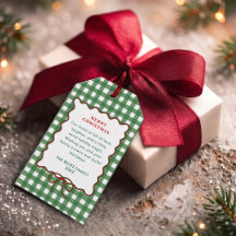 Rustic Green Gingham Plaid Christmas