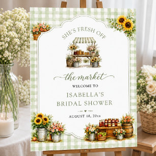 Rustic Green Gingham She's Fresh Off The Market Foam Board