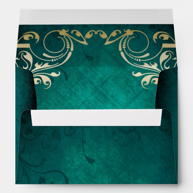 Rustic Green Gold frame   Envelope (Back (Bottom))