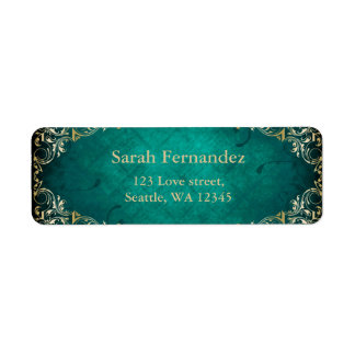 rustic Green gold frame label