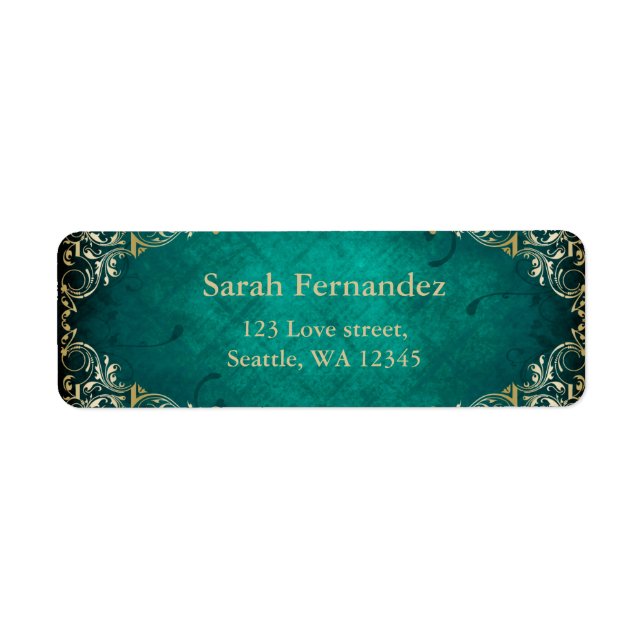 rustic Green gold frame label (Front)