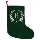 Rustic Green Laurel Wreath Monogram