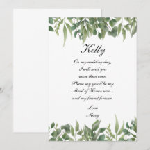 Rustic Green Leaves Greenery Foliage Maid Of Honor