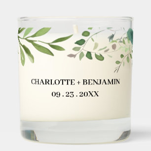 Rustic Green Leaves Wedding Favors Scented Candle