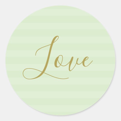 Rustic Green Love Classic Round Sticker