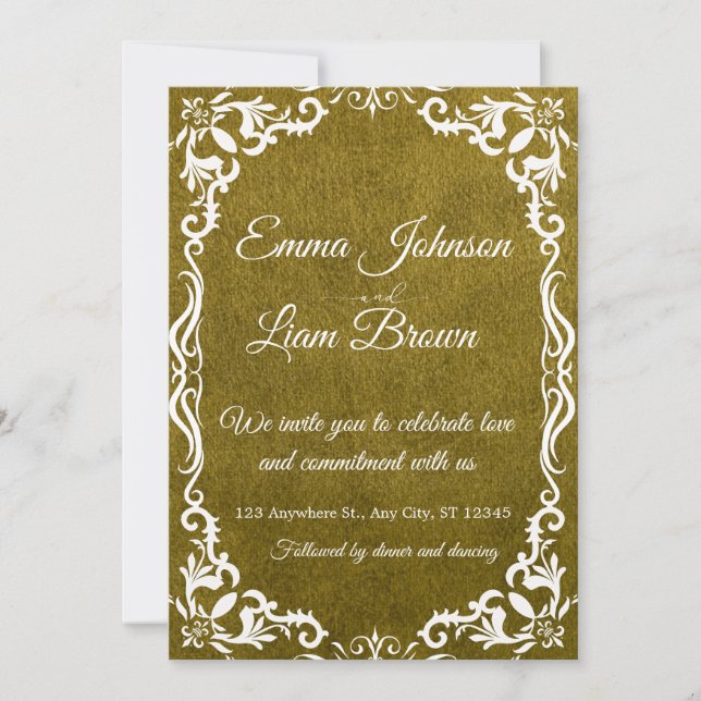 Rustic Green Mexican Wedding Invitation (Front)