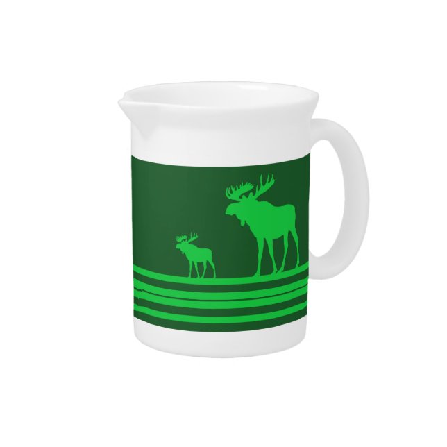 Rustic green moose pitcher (Right)