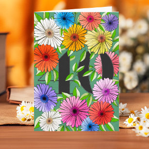 Rustic Green Personalized 40th Birthday Floral Card