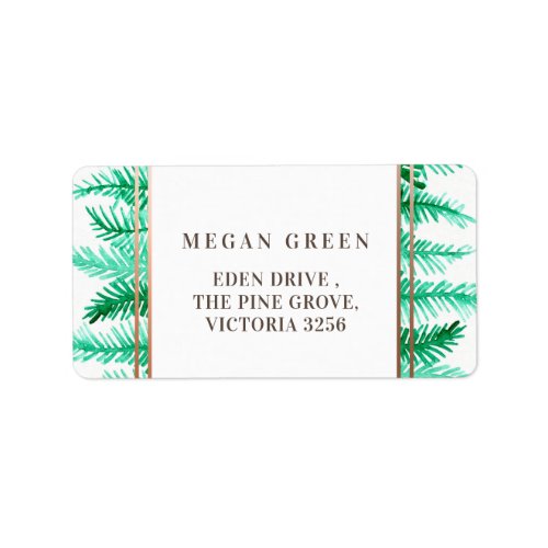 Rustic green pine needle leaves reply labels