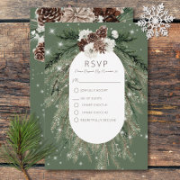 Rustic Green Pine Winter Sparkle Two Dinner