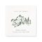 Rustic Green Pine Woods Mountain Sketch Wedding