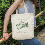 Rustic Green Pine Woods Mountain Sketch Wedding Tote Bag<br><div class="desc">For any further customisation or any other matching items,  please feel free to contact me at yellowfebstudio@gmail.com</div>
