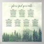Rustic Green Pines 7 Table Wedding Seating Chart