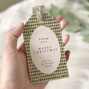 Rustic Green Plaid Christmas Holiday Gift Tags