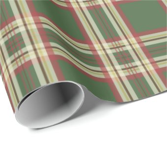 Rustic Green Plaid Christmas Wrapping Paper | Zazzle
