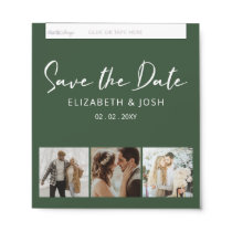Rustic Green Save The Date Three Photos  Hershey Bar Favors