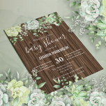 Rustic Green Succulent Modern Baby Shower Invitation at Zazzle
