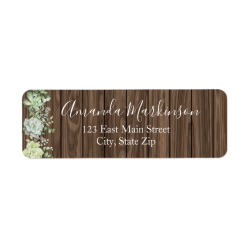 Rustic Green Succulent Modern Baby Shower Label
