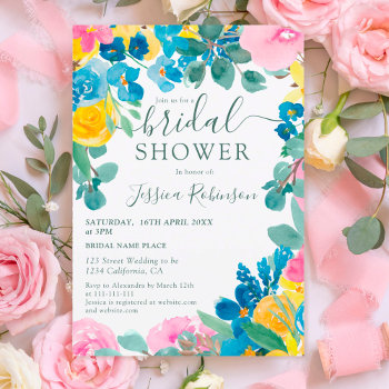 Rustic Green Summer Floral Photo Bridal Shower Invitation by girly_trend at Zazzle