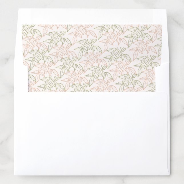 Rustic Green Terracotta Floral Boho Botanical Envelope Liner (In Envelope)