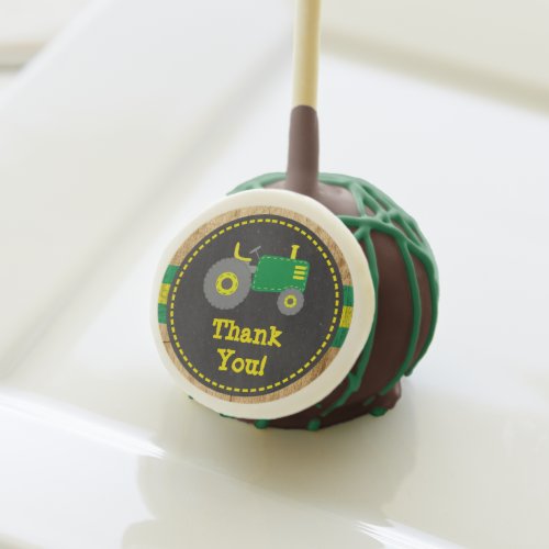 Rustic Green Tractor Birthday Favor Cake Pops